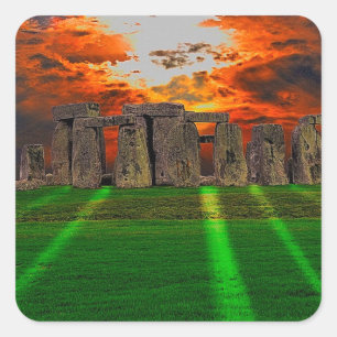 Stonehenge Standing Stones at Sunset Square Sticker
