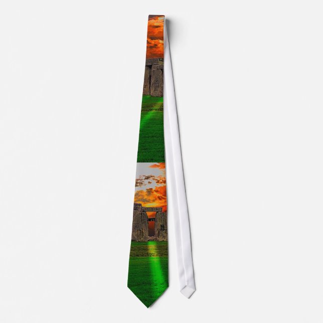 Stonehenge Standing Stones at Sunset Tie (Front)