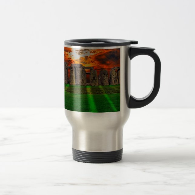 Stonehenge Standing Stones at Sunset Travel Mug (Right)