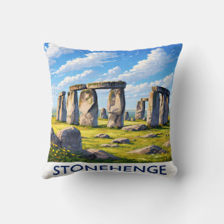 Stonehenge Throw Pillow Ancient Monument Landscape