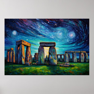Stonehenge Van Gogh Inspiration Poster