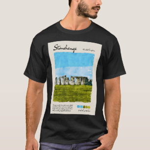 Stonehenge Vintage Watercolour Travel T-Shirt