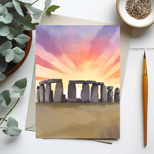 Stonehenge | Wiltshire England Historic Watercolor Postcard (Creator Uploaded)