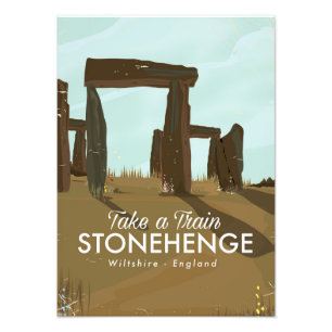 Stonehenge Wiltshire Train travel poster