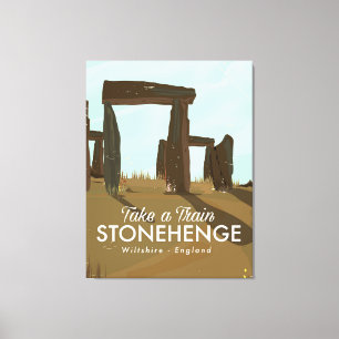 Stonehenge Wiltshire Train travel poster Canvas Print