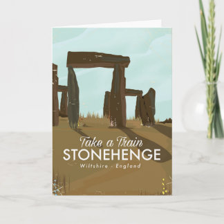 Stonehenge Wiltshire Train travel poster Holiday Card