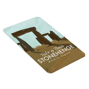 Stonehenge Wiltshire Train travel poster Magnet