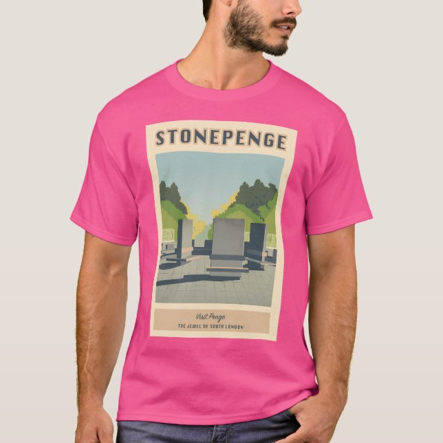 Stonepenge Vintage Travel Poster T-Shirt (Front)