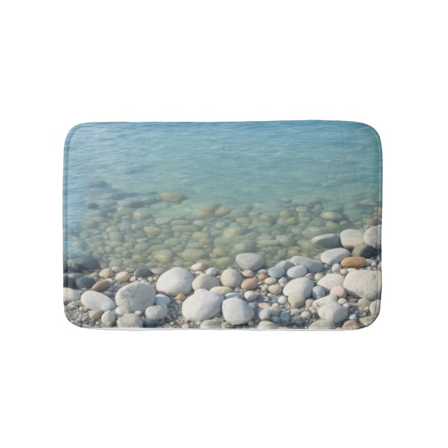 Stones Beach Beautiful Nature Sea Pebbles Shore Bath Mat (Front)