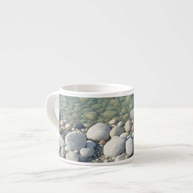 Stones Beach Beautiful Nature Sea Pebbles Shore Espresso Cup (Front Left)