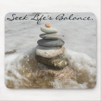 stones for meditation, Seek Life's Balance. Mouse Mat