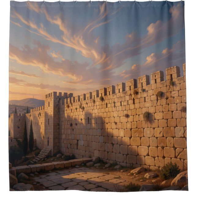 Stones Of Jerusalem – Jerusalem Wall Art Shower Curtain (Front)
