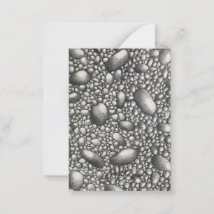 Stones Rocks Pencil Drawing Original Art Card
