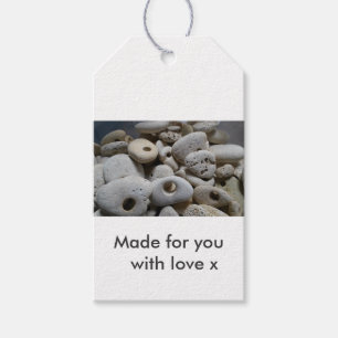 Stones with holes. Made for you with love Gift Tags