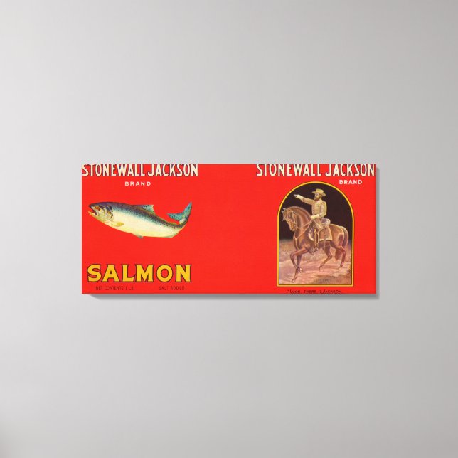 Stonewall Jackson Brand Salmon Label Canvas Print (Front)