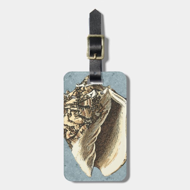 Stonewashed Conch Shell Luggage Tag (Front Vertical)