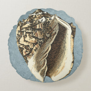 Stonewashed Conch Shell Round Cushion