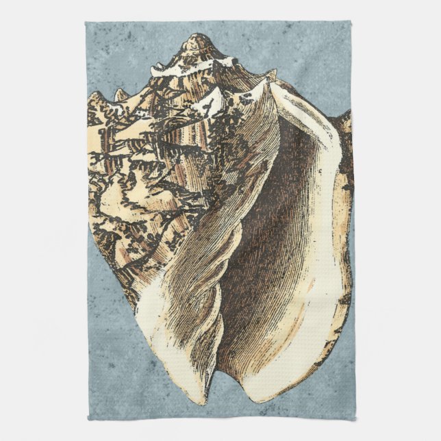 Stonewashed Conch Shell Tea Towel (Vertical)