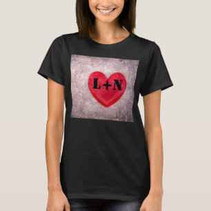 Stonewashed Heart Monogram Personalise T-Shirt