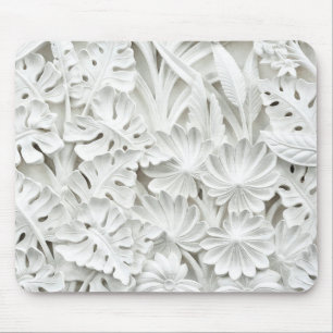 Stonework in a Leaf and Flower Motif Mouse Mat