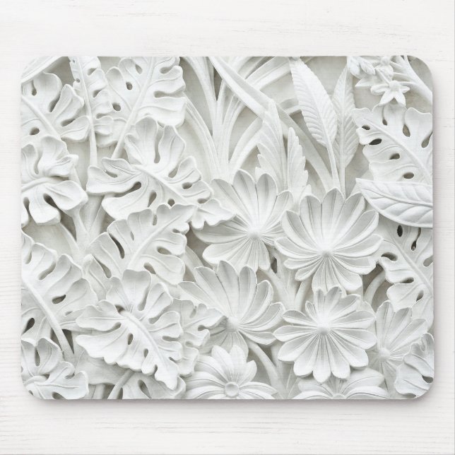 Stonework in a Leaf and Flower Motif Mouse Mat (Front)