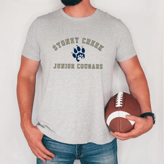 Stoney Creek Junior Cougars Athletic Grey Tri-Blend Shirt (Creator Uploaded)