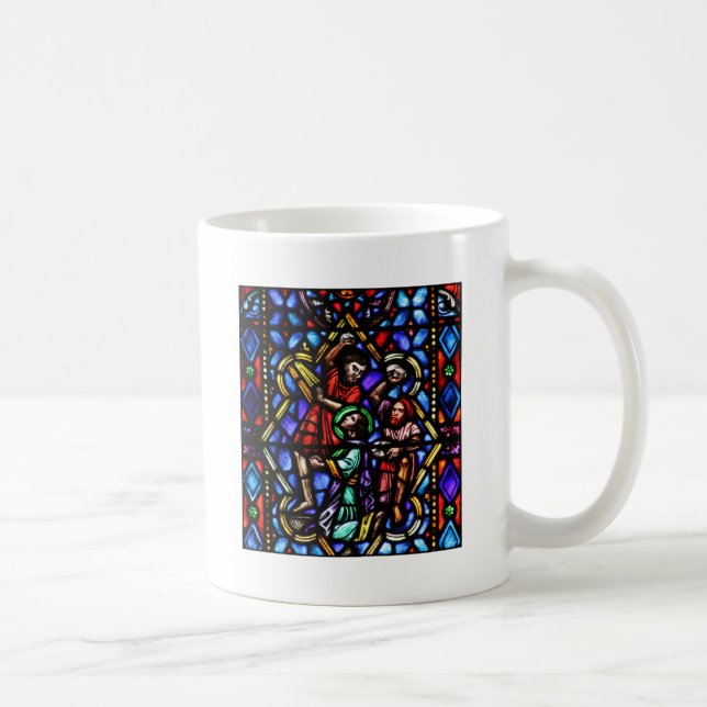 Stoning of Saint Stephens Stained Glass Art Coffee Mug (Right)
