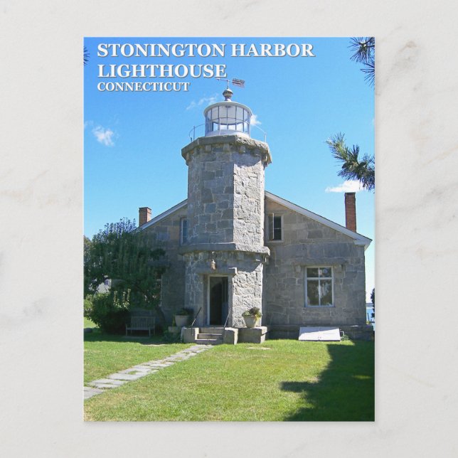 Stonington Harbour Lighthouse, Connecticut Postcar Postcard (Front)
