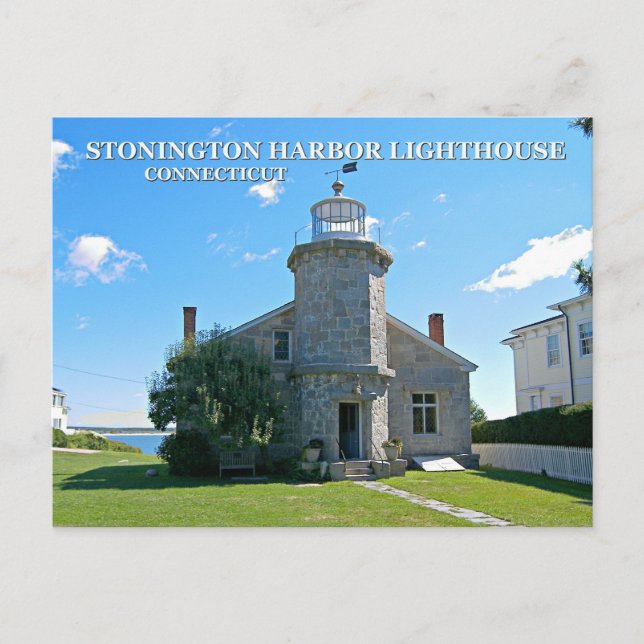 Stonington Harbour Lighthouse, Connecticut Postcar Postcard (Front)