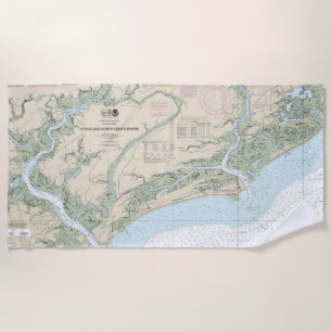 Stono and North Edisto Rivers Nautical Chart 11522 Beach Towel