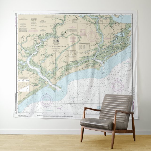 Stono and North Edisto Rivers Nautical Chart 11522 Tapestry (In Situ (Horizontal))