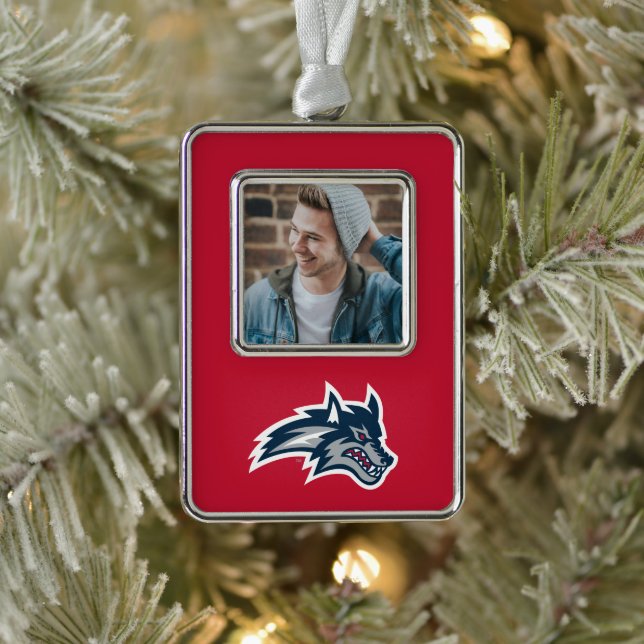 Stony Brook University | Seawolves Silver Plated Framed Ornament (Tree)