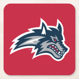 Stony Brook University   Seawolves Square Paper Coaster