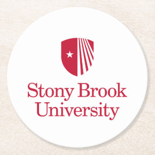 Stony Brook University   Wordmark Round Paper Coaster