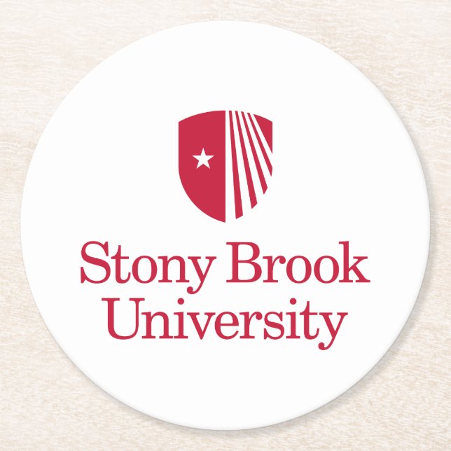 Stony Brook University | Wordmark Round Paper Coaster (Front)