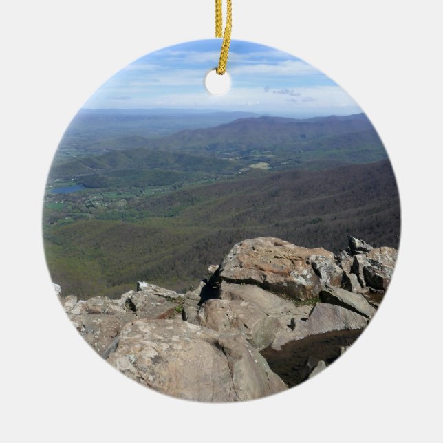 Stony Man Cliffs at Shenandoah National Park Ceramic Tree Decoration (Front)