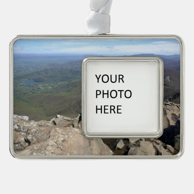 Stony Man Cliffs at Shenandoah National Park Silver Plated Framed Ornament (Front)
