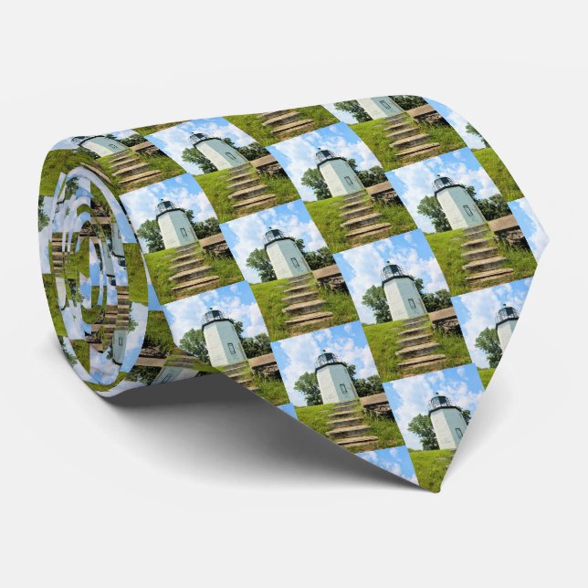 Stony Point Lighthouse, New York Mens Tie (Rolled)