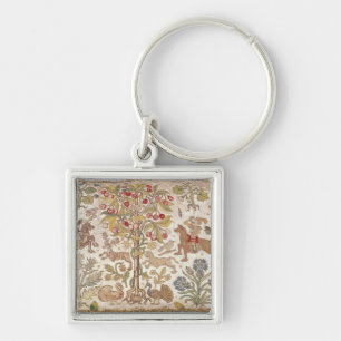 Stool cover, damask, late 16th century key ring