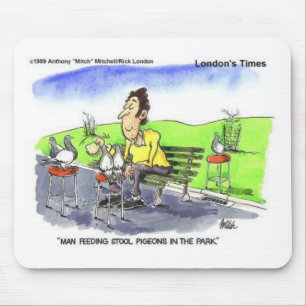 Stool Pigeons Funny Gifts Tees & Collectibles Mouse Mat