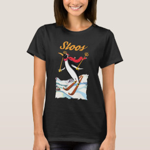 Stoos Penguin Skier Retro Travel T-Shirt