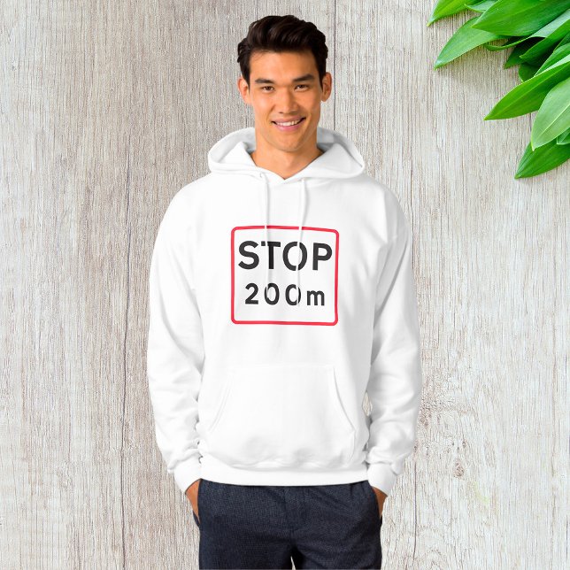Stop 200m Road Sign Traffic Warning Safety  Hoodie (Creator Uploaded)