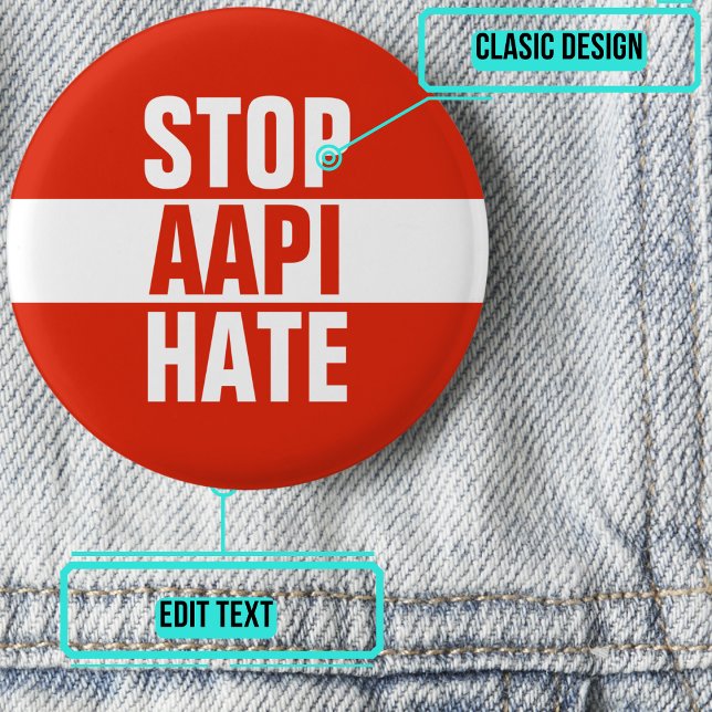 Stop AAPI Hate 3 Cm Round Badge (Please enjoy our design and see the others in the collection.)