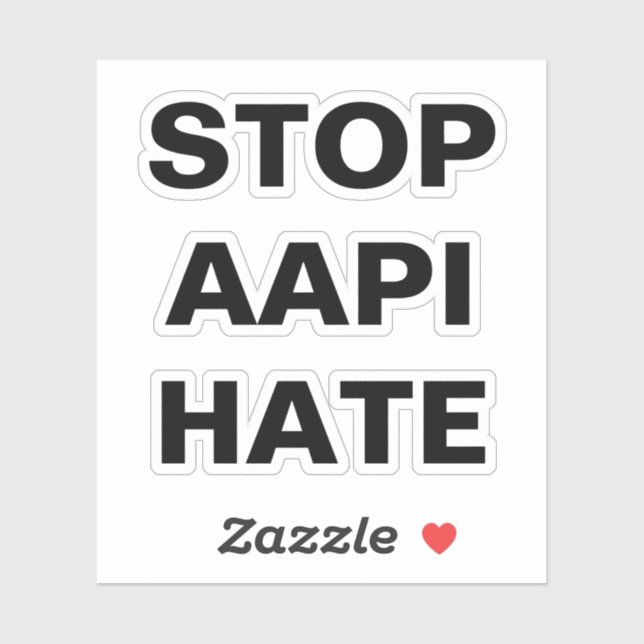 Stop AAPI Hate, black and white  (Sheet)