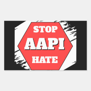 Stop AAPI Hate Rectangular Sticker