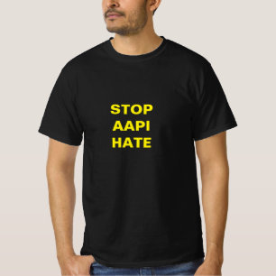 Stop AAPI Hate, yellow letters T-Shirt
