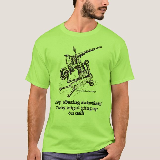 Stop abusing animals!!! funny t-shirt (Front)