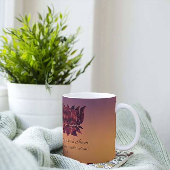 Stop Acting Small Rumi Quote Celestial Lotus Coffee Mug (Creator Uploaded)
