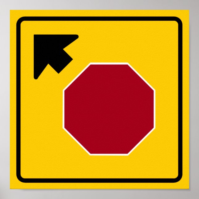 Stop Ahead Highway Sign (Front)