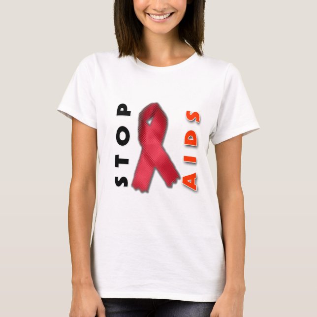 Stop AIDS (Side) T-Shirt (Front)